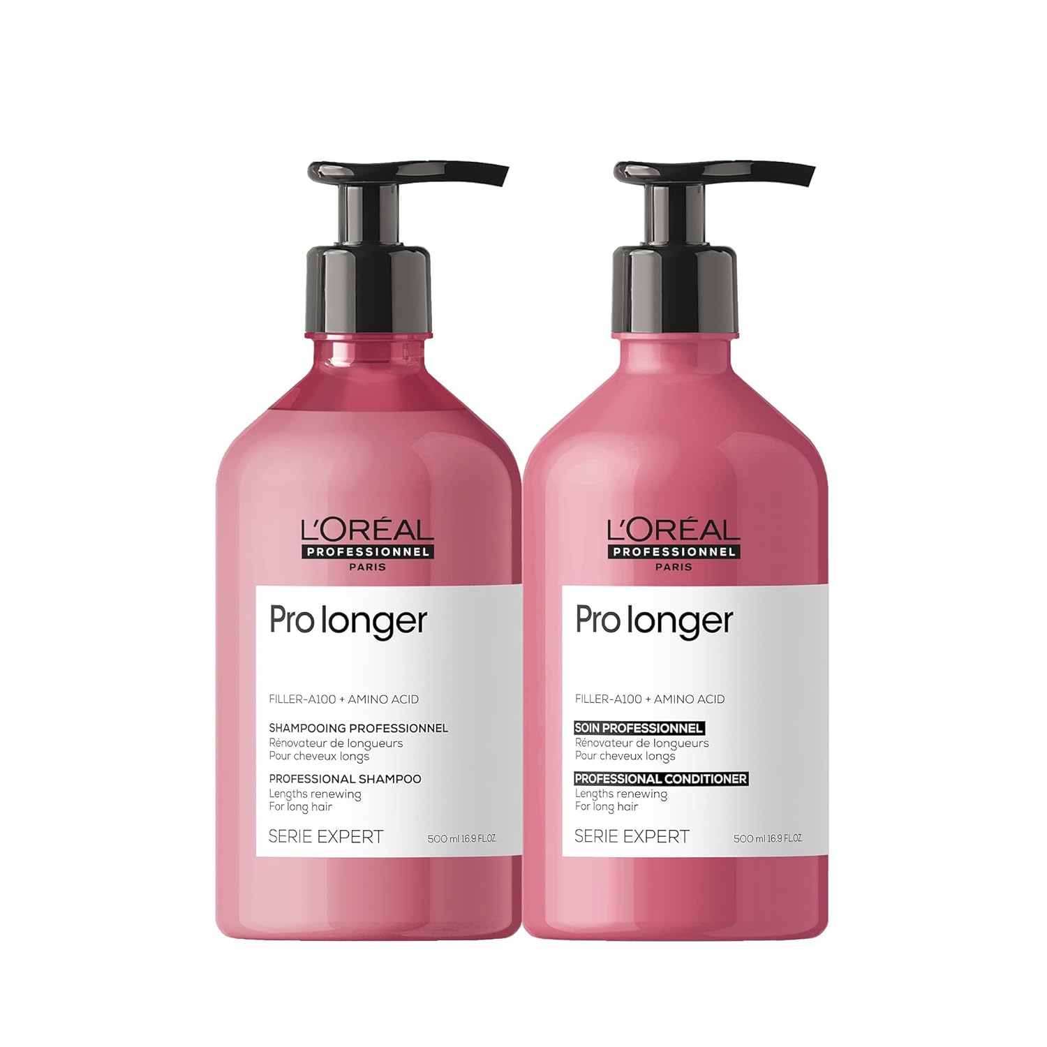 L'Oréal Professionnel Paris Pro Longer Thickening Shampoo & Conditioner Set - Reduces Breakage & Appearance of Split Ends For Thin & Fine Hair Types, Adds Volume & Shine