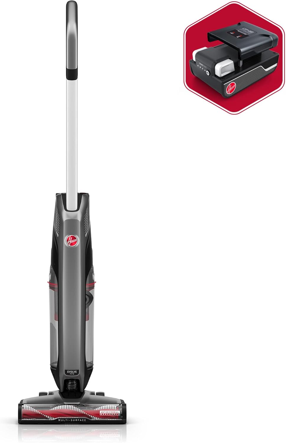 Hoover ONEPWR Evolve Pet Cordless Vacuum Cleaner, Lightweight Stick Vac, Small Upright Vacuum Cleaner, Ideal for Pet Hair, Large Dirt Cup Capacity, Cordless Vacuum Cleaners for Home Use