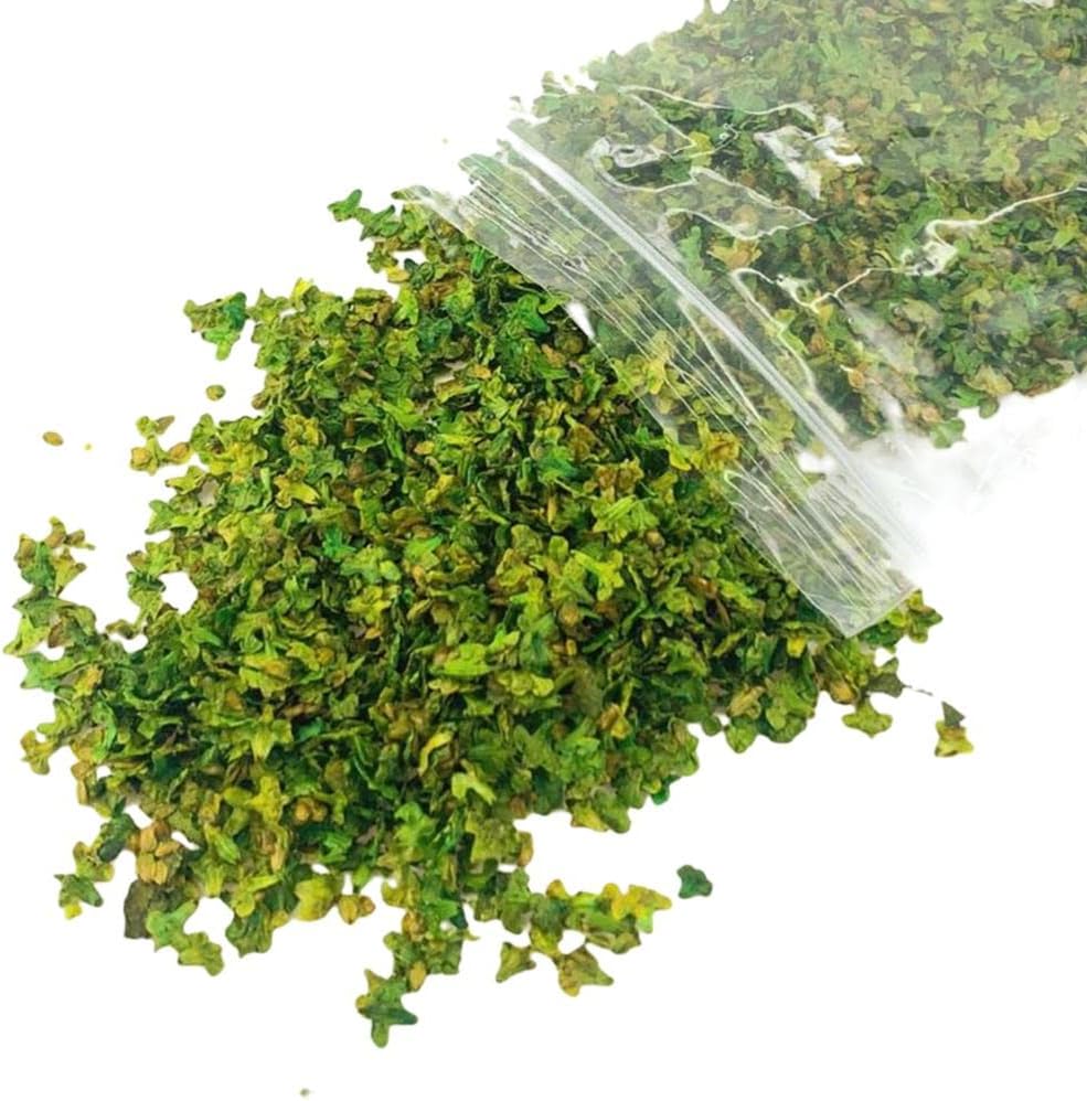 Colcolo 33ml Micro Landscape Leaves Model Scenery Grass Tufts Table Diorama Railway Scene Accessories Leaf for Fairy Garden Bonsai Ornaments, Green B
