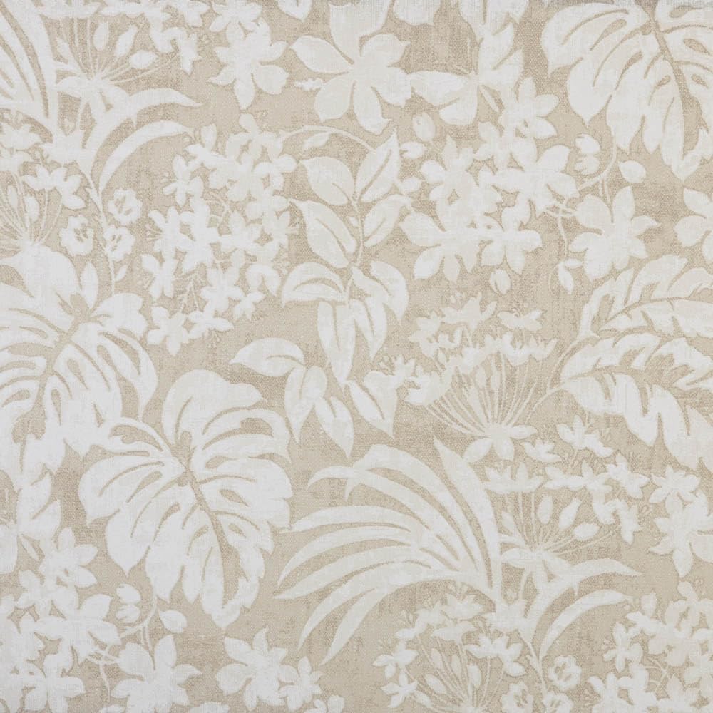 Kt KILOtela - Printed canvas fabric, decoration, upholstery, cushions, curtains, bedspreads, bags, tablecloths, crafts. Width 280 cm, Length of choice of 50 in 50 cm, Botanical, Paula, Beige