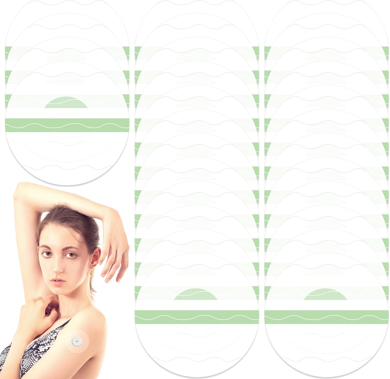 55 Pack Libre Sensor Covers, Waterproof Libre Sensor Patches CGM Sensor Patches Without Glue in The Center Freestyle Libre Sensor Cover for Freestyle Libre 1/2/3