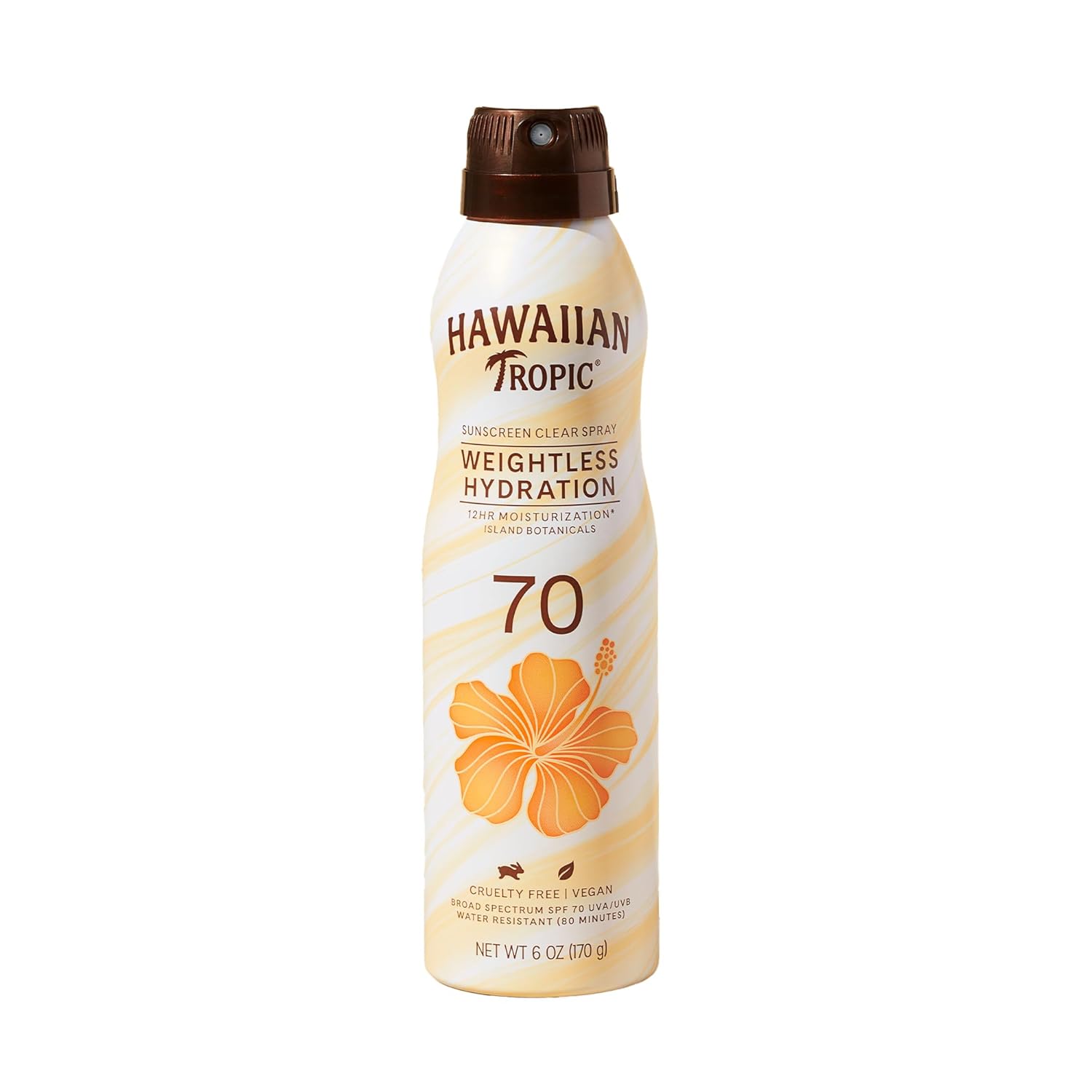 Hawaiian Tropic Weightless Hydration Sunscreen Spray SPF 70, 6oz | High SPF Sunblock, Oxybenzone-Free, Hawaiian Tropic Spray Sunscreen, 6oz