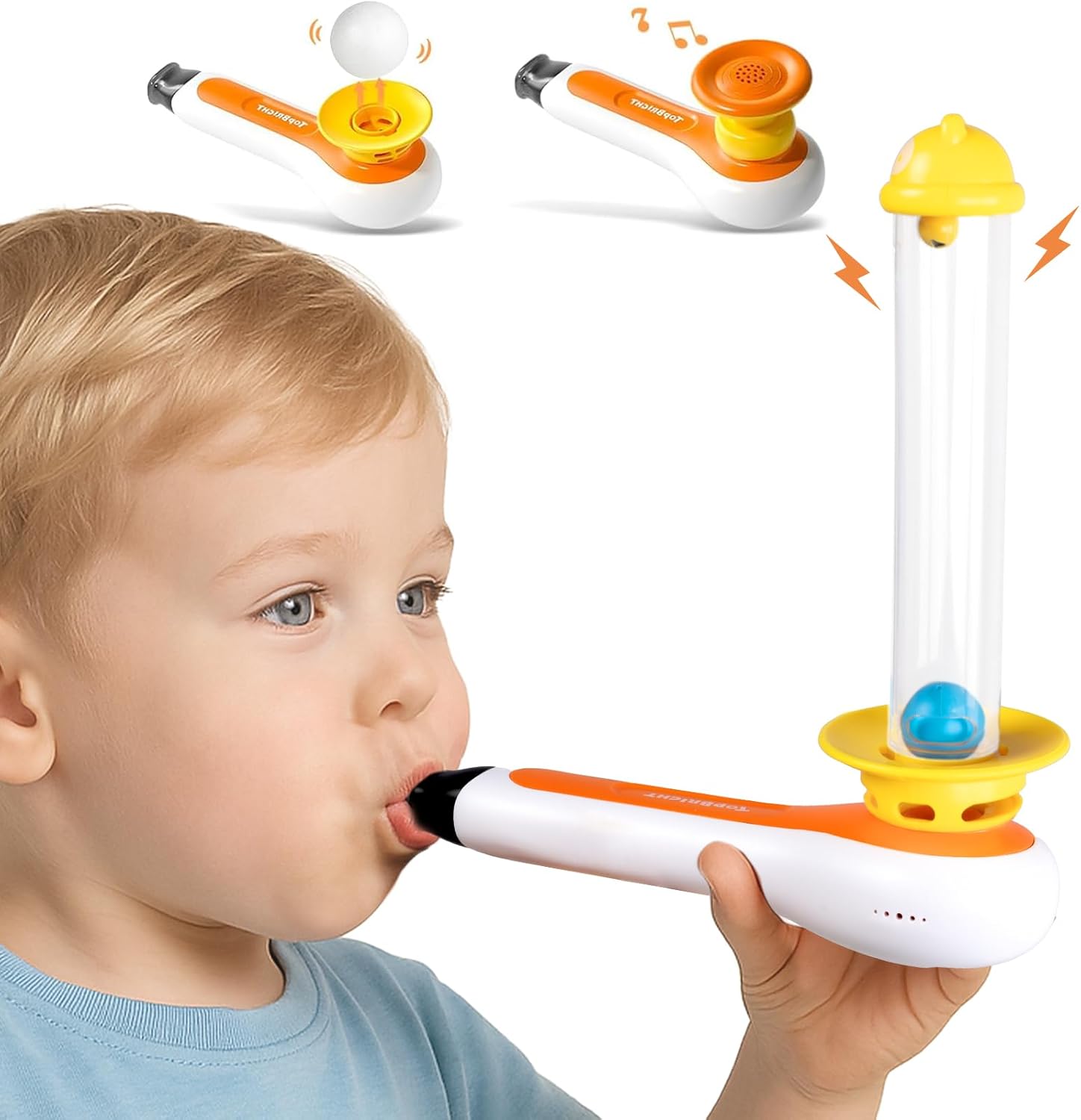 TOP BRIGHT 3in1 Sensory Toys for Toddlers Autism, Montessori Toddler Toys for 3 4 5 Year Old with Whistle, Ball Blowing, Floating Blow Pipe Balls Birthday Gift