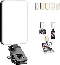 Selfie Light for iPhone,Portable Phone Clip on Light,Rechargeable LED Ring Light for Phone,Video Recording,Camera,Laptop,TikTok,Tablet,Vlog,Computer,5 Lighting Modes,80 LED High Power