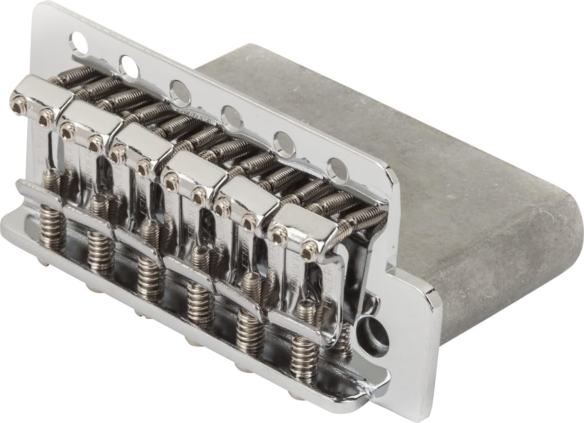 Fender Stratocaster Tremolo Bridge Assembly Chrome with Stamped Saddles