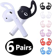 JNSA 6 Pairs Silicone Ear Tips Ear Hooks Compatible with Apple AirPods/EarPods,Silicone Soft Covers Anti-Slip Sport Earbud Tips, Anti-Drop Ear Hook Gel Headphones Earphones Tips,6 Colors