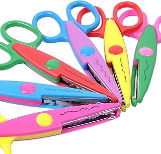 UCEC Craft Scissors Decorative Edge, Scissors for Crafting, Craft Scissors, Zig Zag Scissors, Kids Scissors, Pattern Scissors for Kids Adults, Back to School Supplies, Scrapbook Scissors, 6 Pack