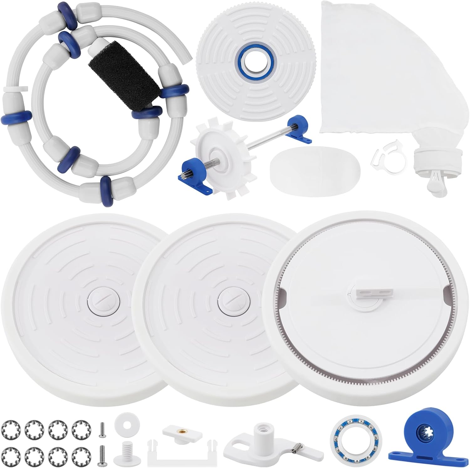 Rebuild Repair Kit Replacement for Polaris Zodiac Automatic Pool Cleaner 280 with Wheel, Tire, Drive Shaft, Turbine Bearing, All Purpoe Bag, Sweep Hose, Wheel Bearing, Tailsweep Pro