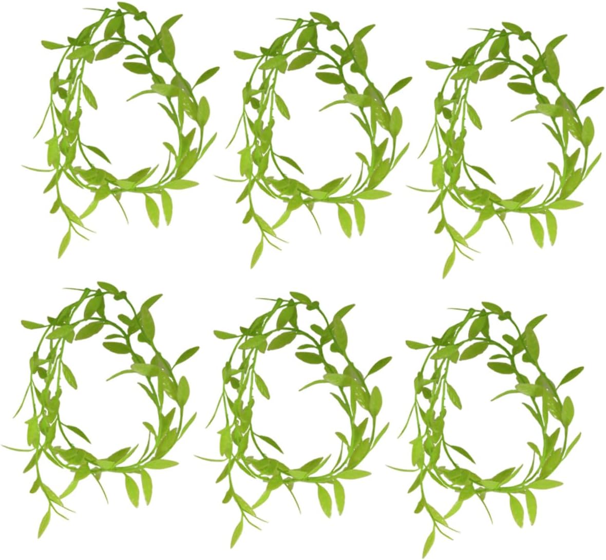 Warmhm 6pcs Mini Fake Leaf Garlands Realistic Artificial Vines for Dollhouse Garden Decoration Greenery Vine with Artistic Detailing for Micro Landscape and Miniature Scenes