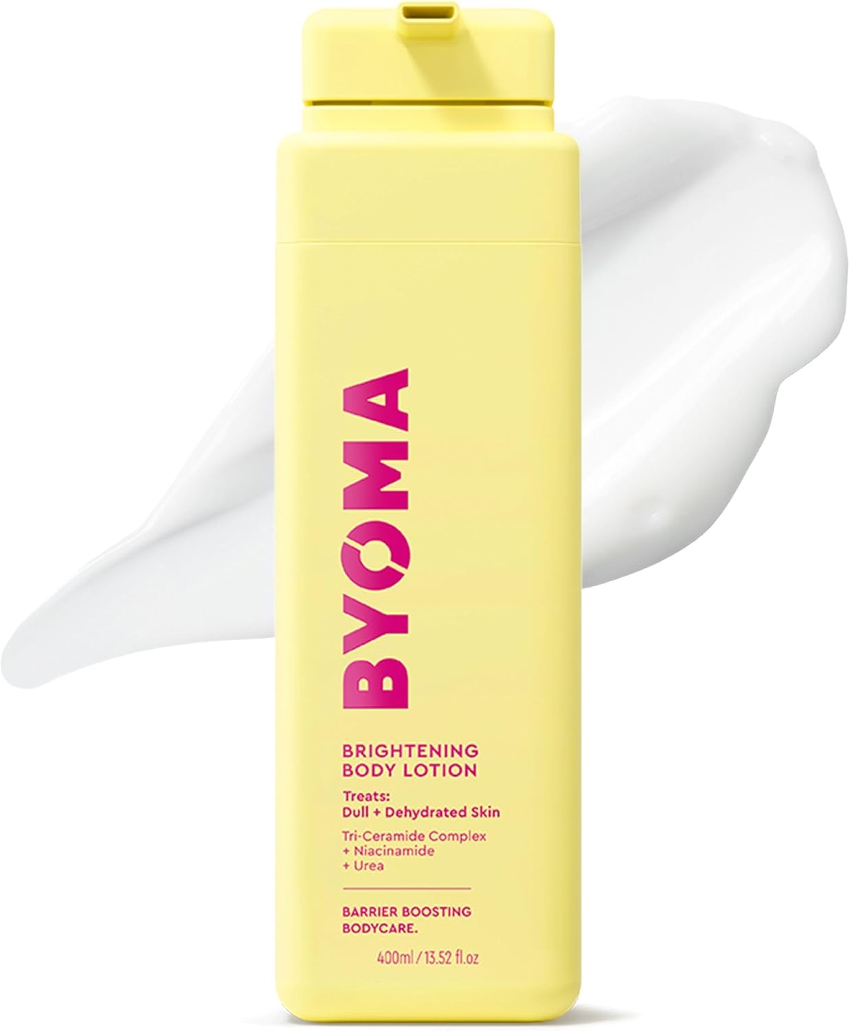 BYOMA Brightening Body Lotion for Dull, Dehydrated Skin (400ml) | Creamy Body Lotion with Niacinamide and Urea, Reduces Skin Flaking, Brightens and Evens Skin Tone