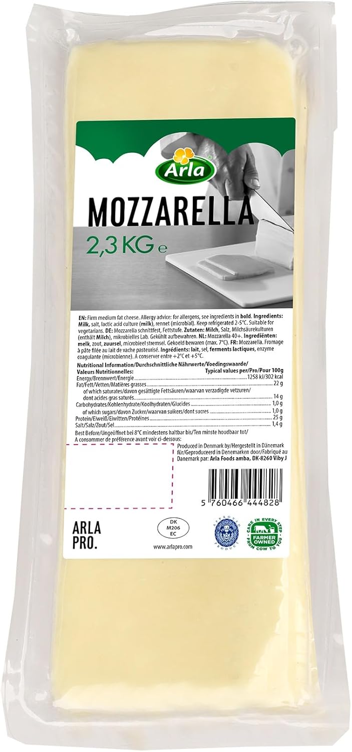 Mozzarella Cheese 2.3kg Vegetarian, Cows Milk Cheese. Great For Pizza from GREAT BRITISH TRADING LIMITED