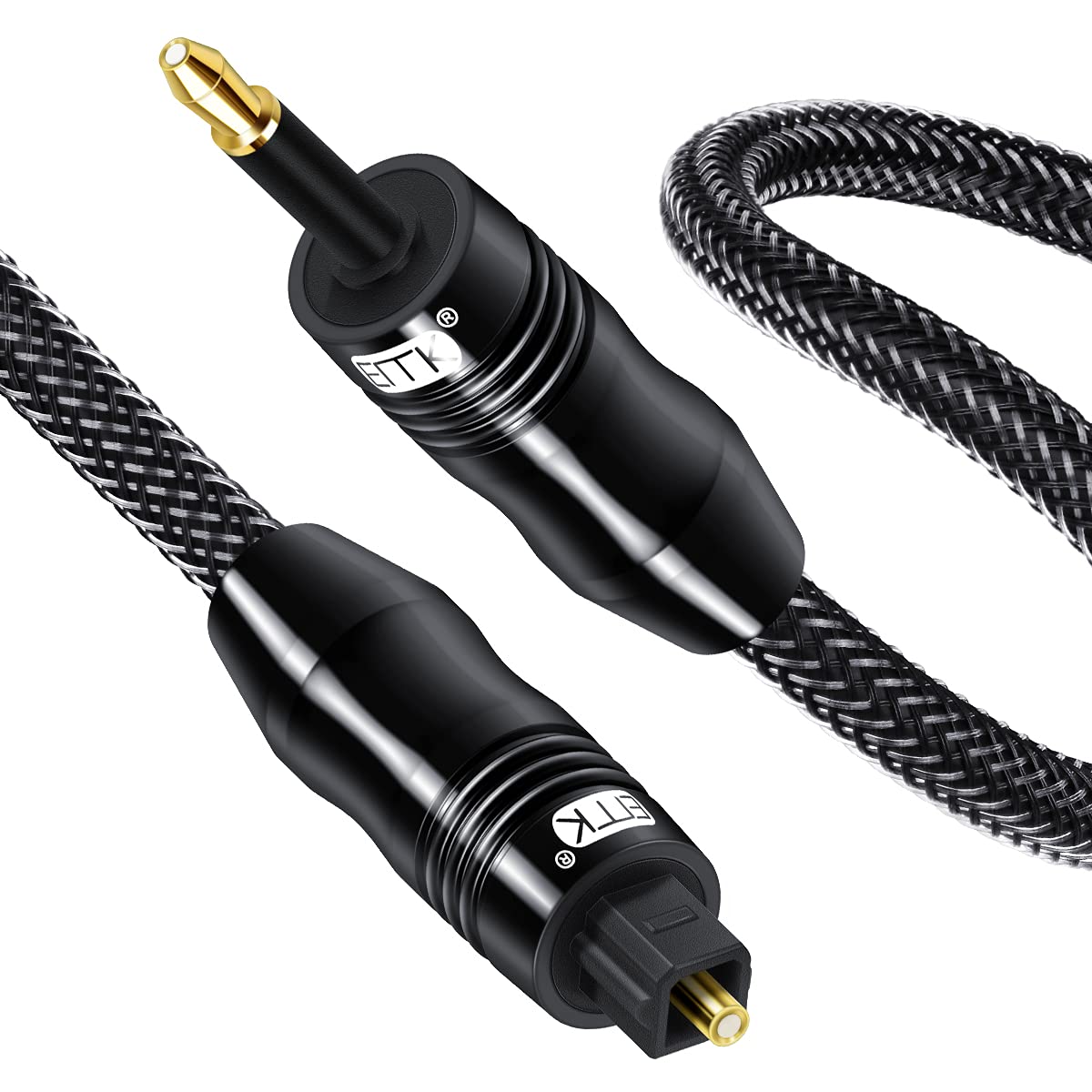 EMK Optical Cable Toslink to Mini Toslink 3.5(NOT AUX) Digital Optical Audio Cables Gold Plated SPDIF Fibre Optic Cable for Soundbar, TV, Chromecast Audio (3meter)