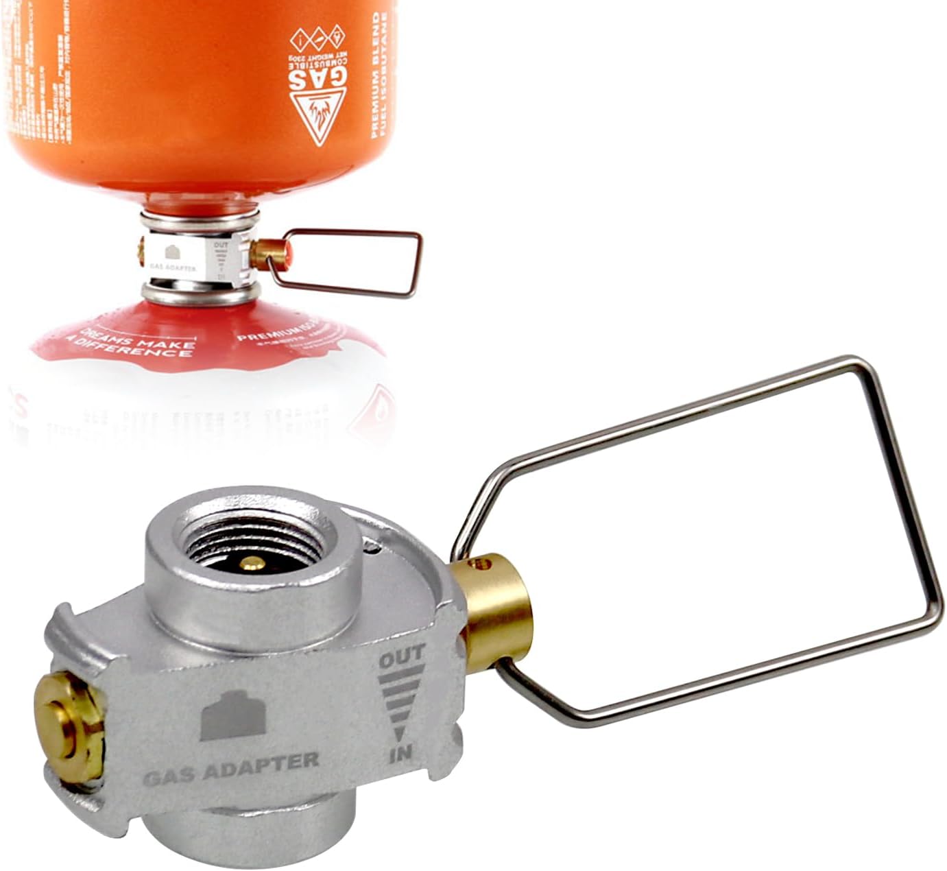 RULLINE Backpacking Fuel Transfer Device Gas Canister Refill Adapter, Portable Outdoor Gas Saver, Camping Canister Vent Valve