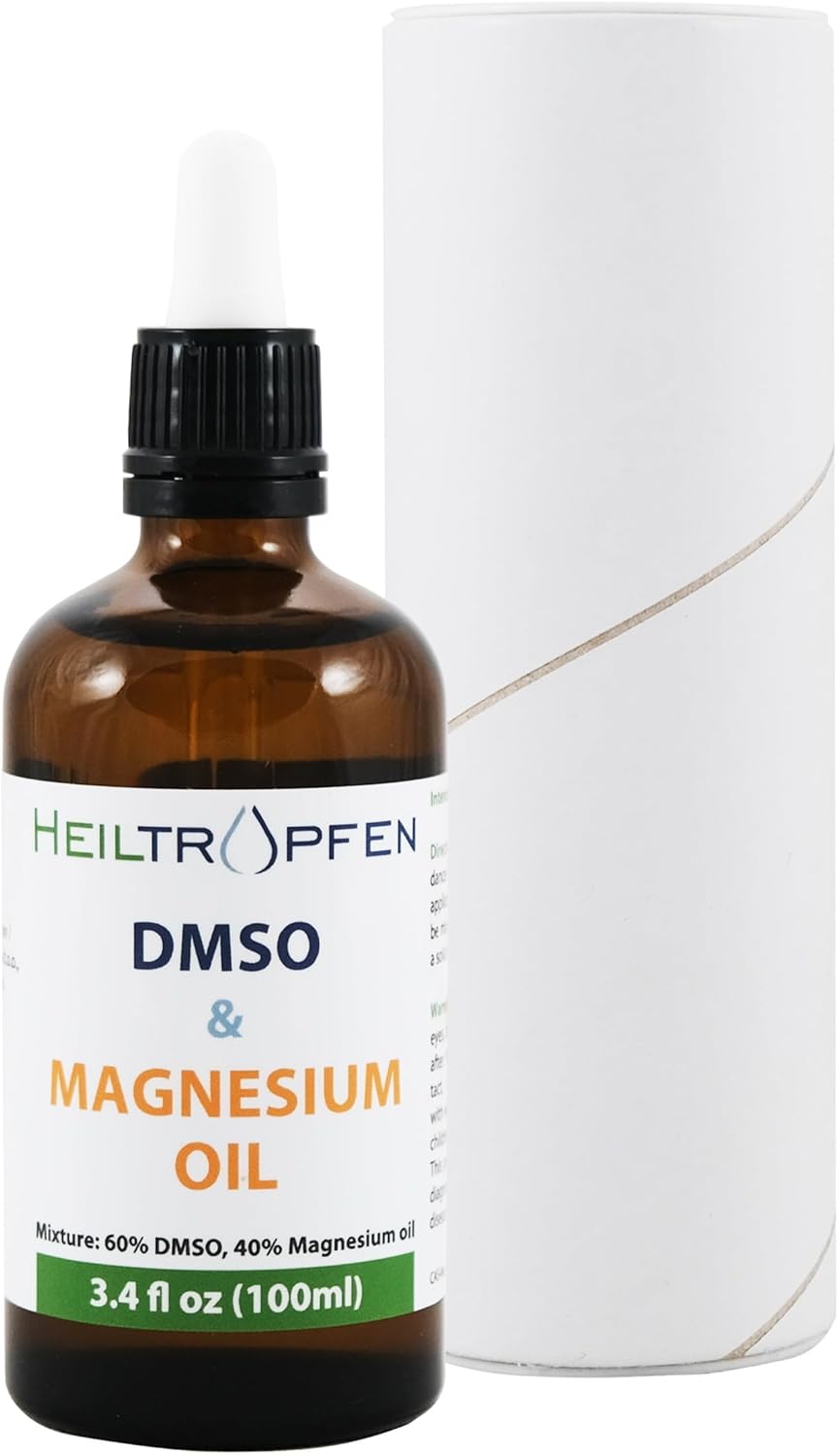 DMSO & Magnesium Oil Mixture by Dr. Hartmut Fischer (3.4 Oz), Pharmaceutical Grade Ingredients, High Purity, Low Odor, Heiltropfen®
