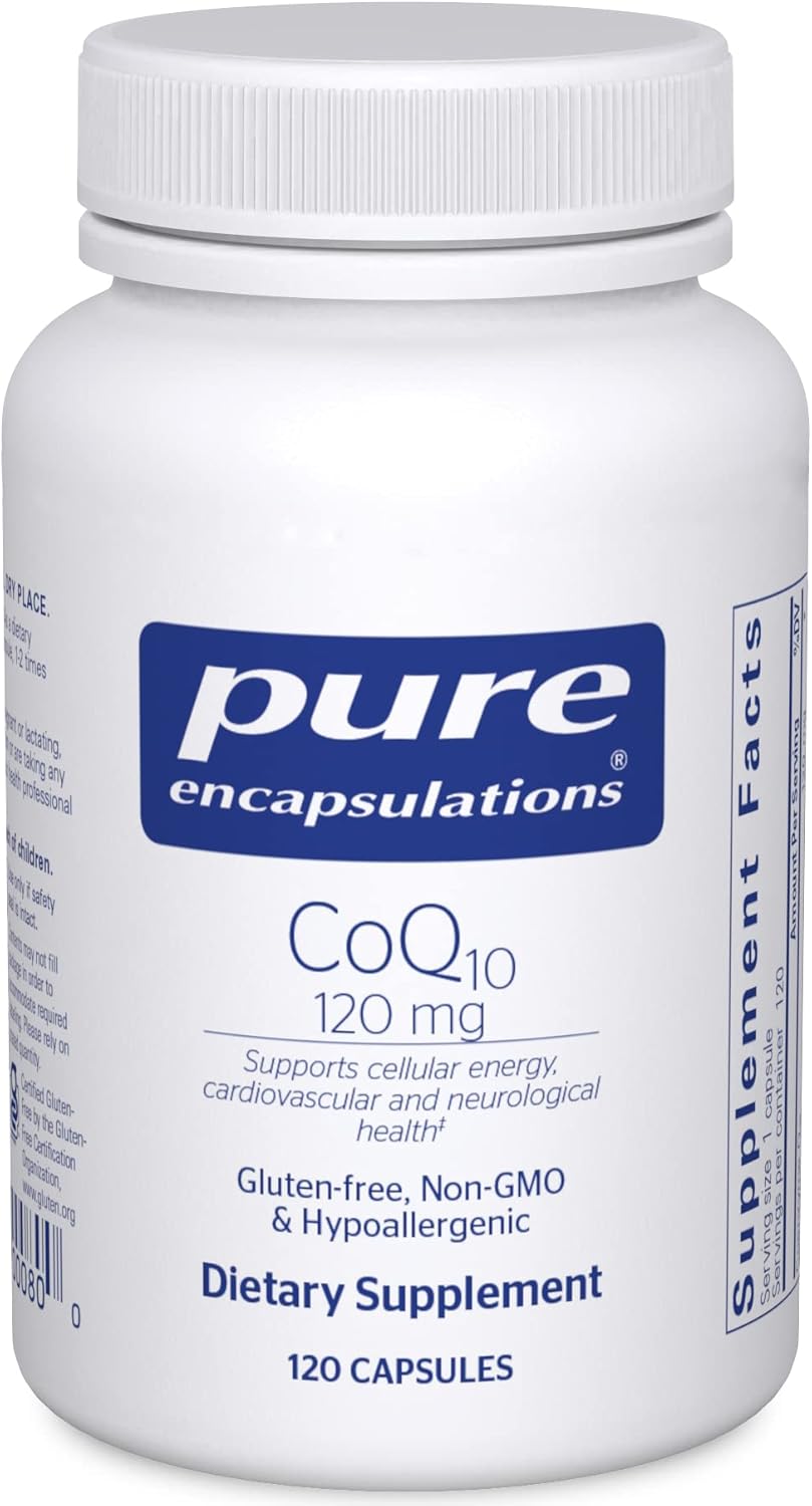 Pure Encapsulations CoQ10 120 mg - Coenzyme Q10 Supplement for Heart Health, Energy, Antioxidants, Brain & Memory Health - Cellular Health, Cognition & Cardiovascular Support* - 120 Capsules