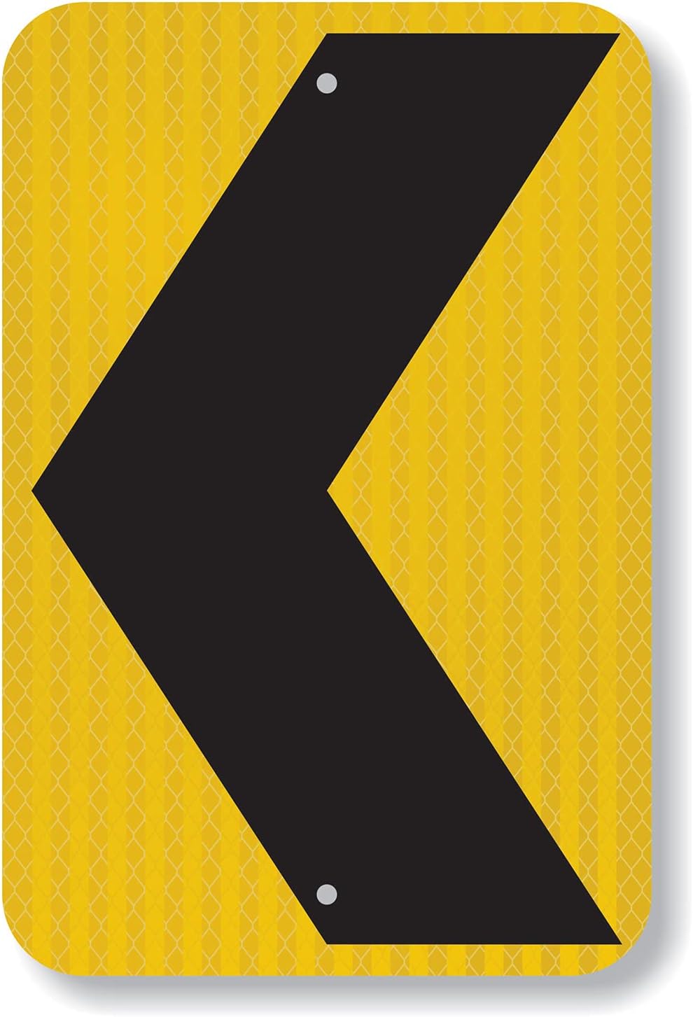 SmartSign 18 x 12 inch Chevron Left Arrow MUTCD-Compliant Metal Sign, 63 mil Aluminum, 3M Laminated High-Intensity Grade Reflective Material, Black and Yellow, Made in USA