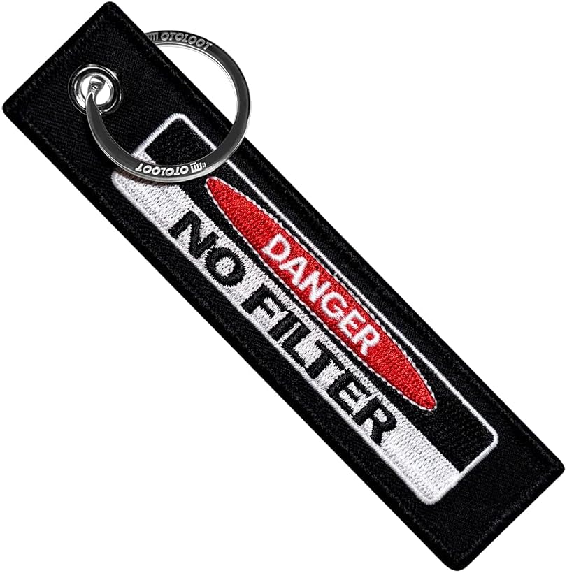 MotoLoot Keychain for Motorcycles, Scooters, Cars and Gifts (Danger No Filter)