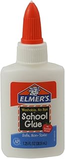 Elmer's Washable No-Run School Glue, 1.25 oz Bottle (E301) 3 Pack