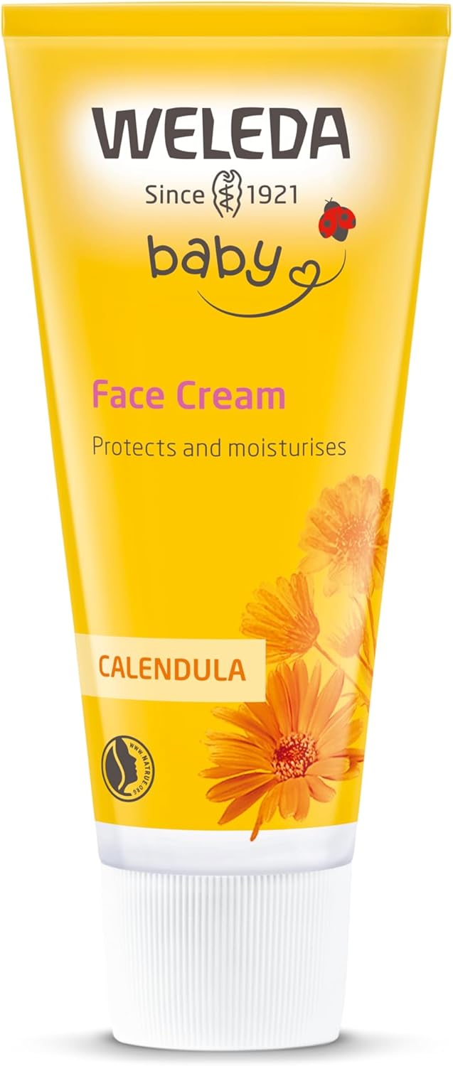 Weleda Baby Face Cream, Calendula Moisturiser, Moisturising Cream for Baby, Delicate Skin, Dermatologically Tested, Gentle Protection, Developed by Professionals, Lanolin, 50ml