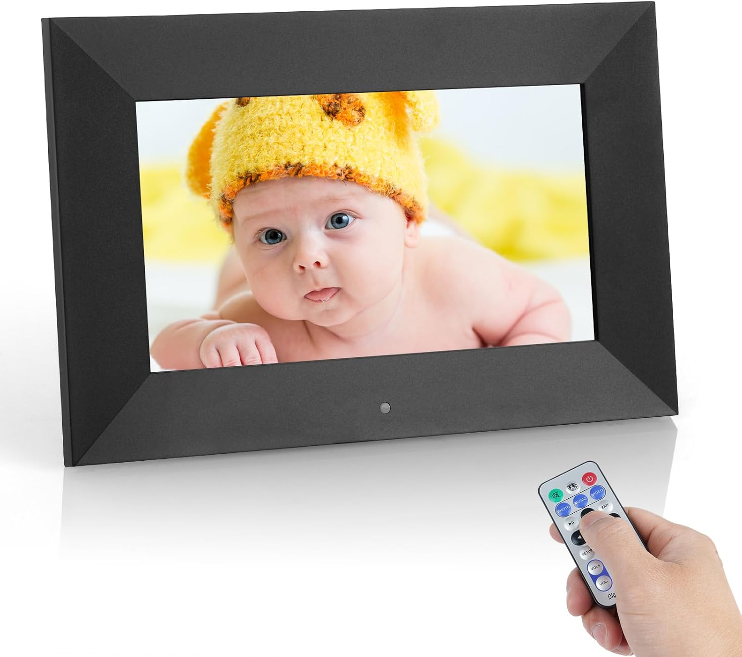 Vicloon Digital Photo Frame, 7 Inch Electronic Digital Photo Picture Frame, 1024x600 Full IPS Screen with Photo Music Video Player Calendar Alarm, Electronic Photo Frame with Remote