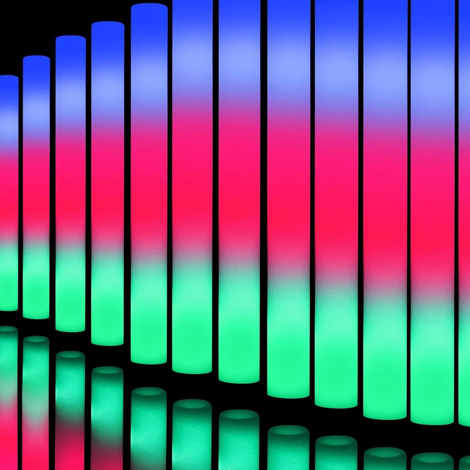 Easymaidi 32Pcs LED Foam Glow Sticks, Foam Light up Sticks Glow Sticks Bulk with 3 Modes Flashing Glow in the Dark Party Supplies for Weddings, Christmas, Festival, Birthday