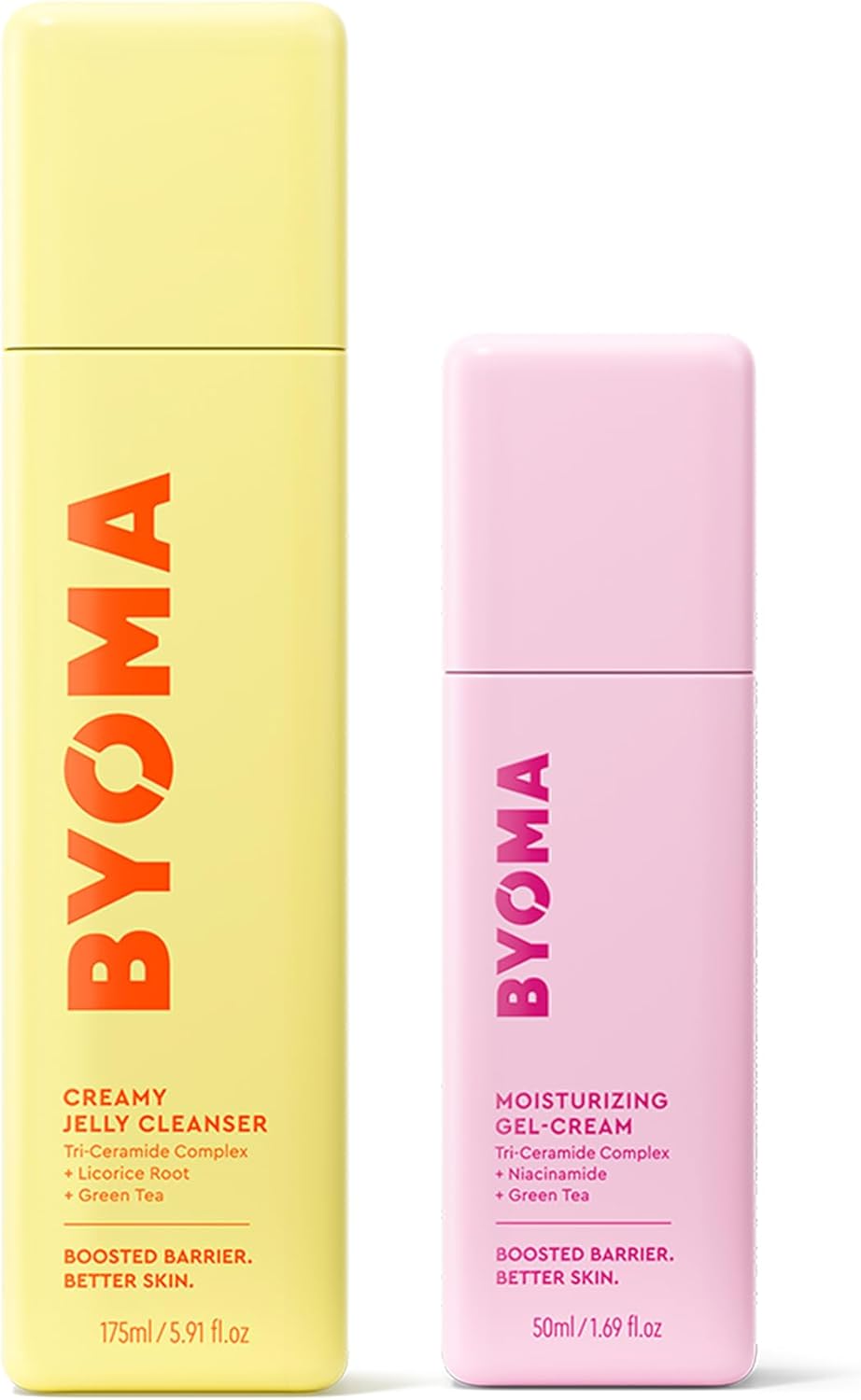 BYOMA Cleanse + Hydrate Duo, Moisturising Gel Cream (50ml) and Creamy Jelly Cleanser (175ml), Lightweight Oil Free Daily Moisturiser with Barrier Repair, Hydrating Facial Cleanser, for All Skin Types