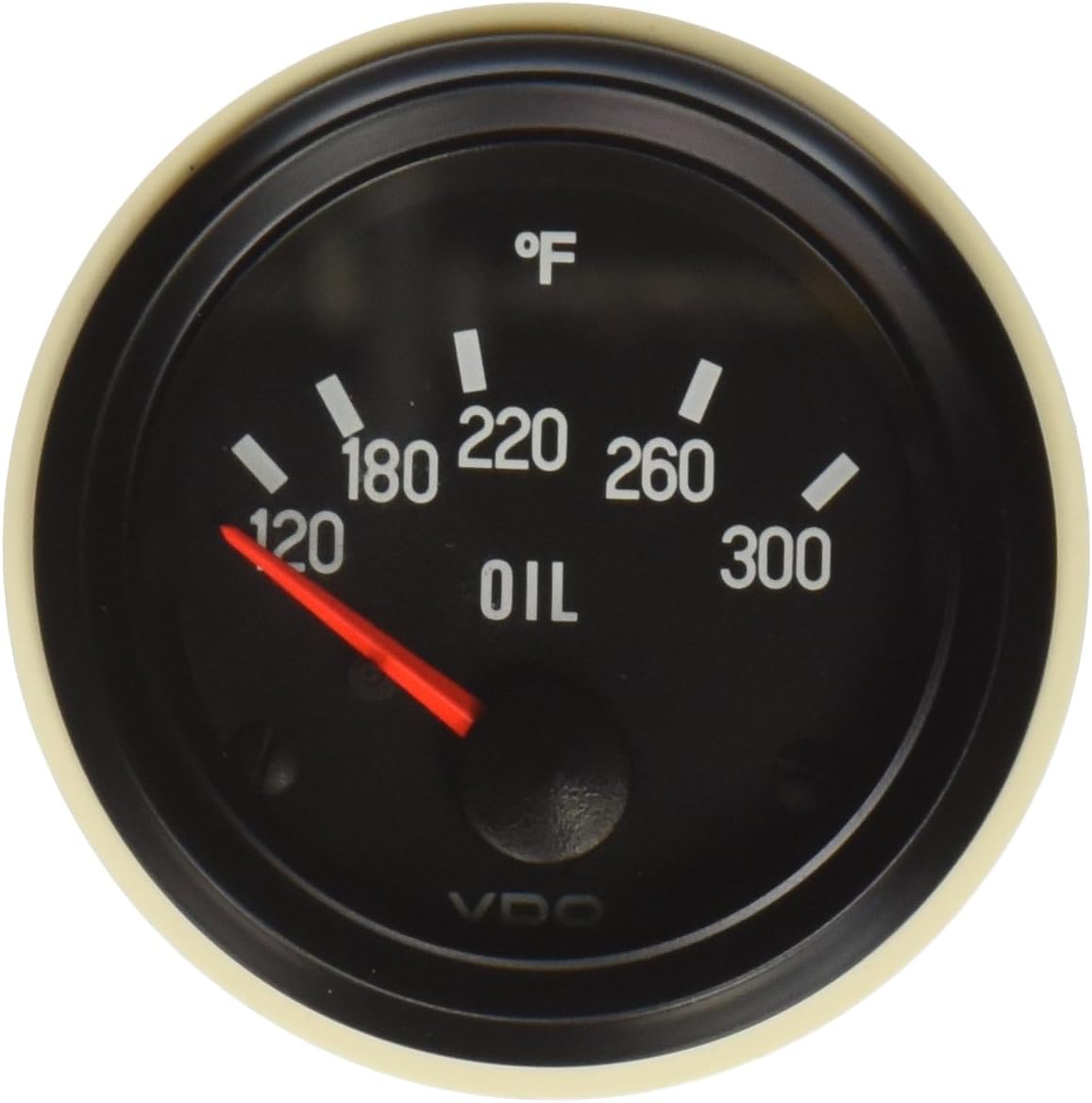 VDO 310012 Cockpit Style Electrical Temperature Gauge 2 1/16" Diameter, 300F, White Dial Face