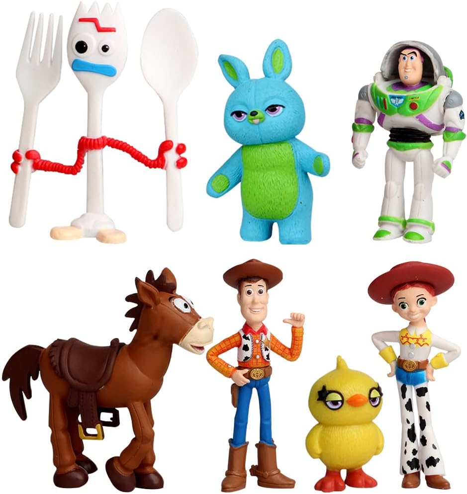 RFJYGWQM Story Figure Toys 7Pcs Story Figures Set, Story Cake Toppers Cute Collection Ornament Cartoon Cake Toppers Home Office Decoration Cartoon Animation Model Doll Gifts For Fan