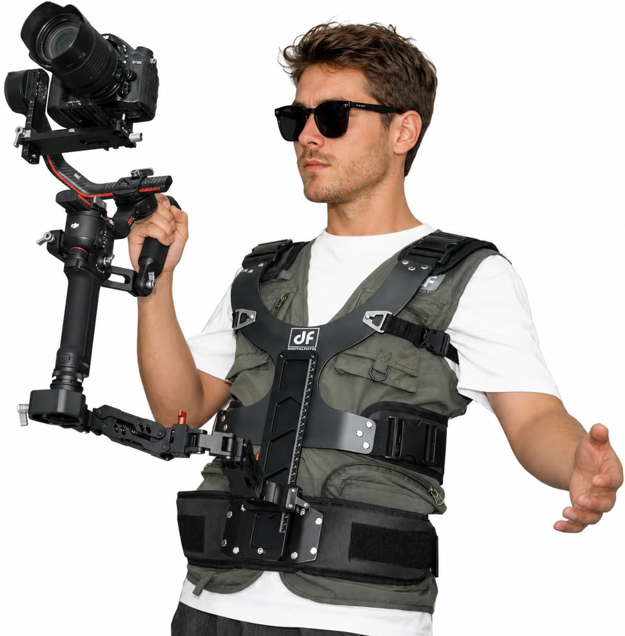 DF DIGITALFOTO Thanos Gimbal Support Vest Rig System,Filmmakers Kit Portable SteadyCam Axis Compatible with DJI RS5/RS4/Mini/RS2/RS 3/Mini,ZHIYUN Crane for Videographer Smoothing Footage 4.4-11 lbs