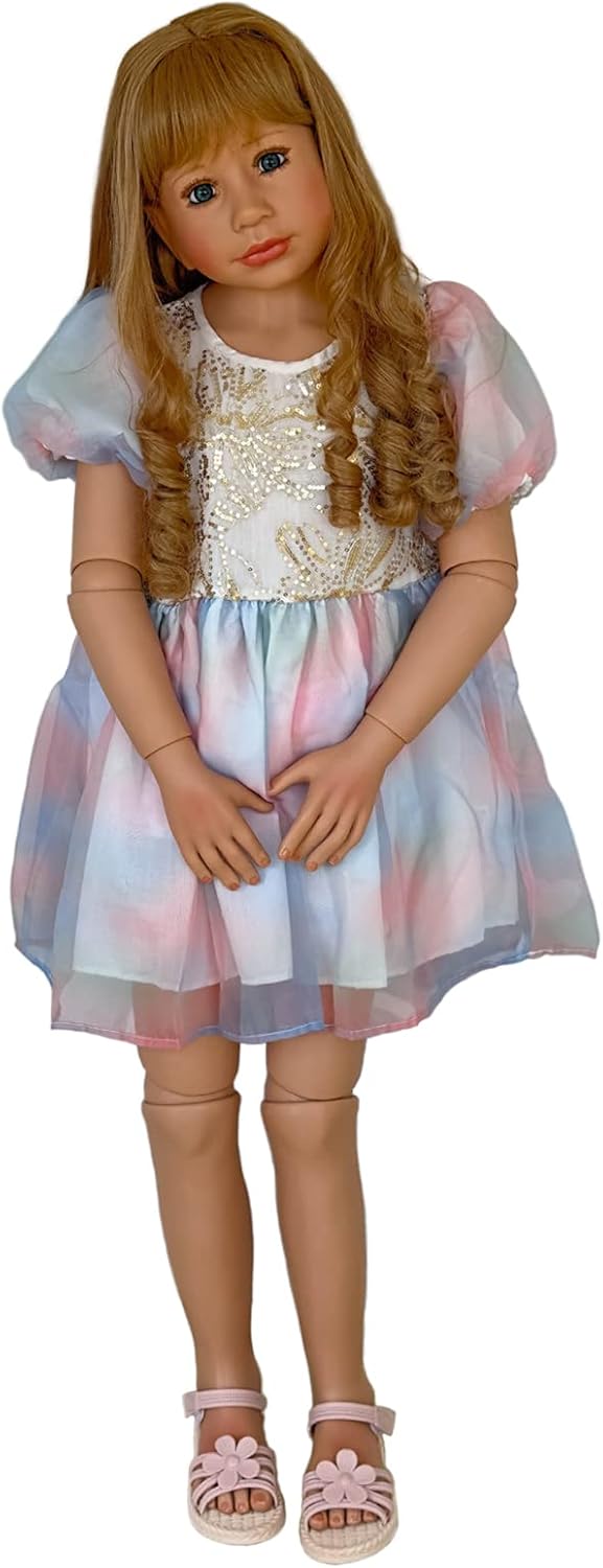 YIHANGG 47inch Huge Reborn Doll 120CM Ball Jointed Doll Full Body Silicone Toddler Baby Doll Girl Princess 5-6years Old Real Baby Dress Model Child Gift
