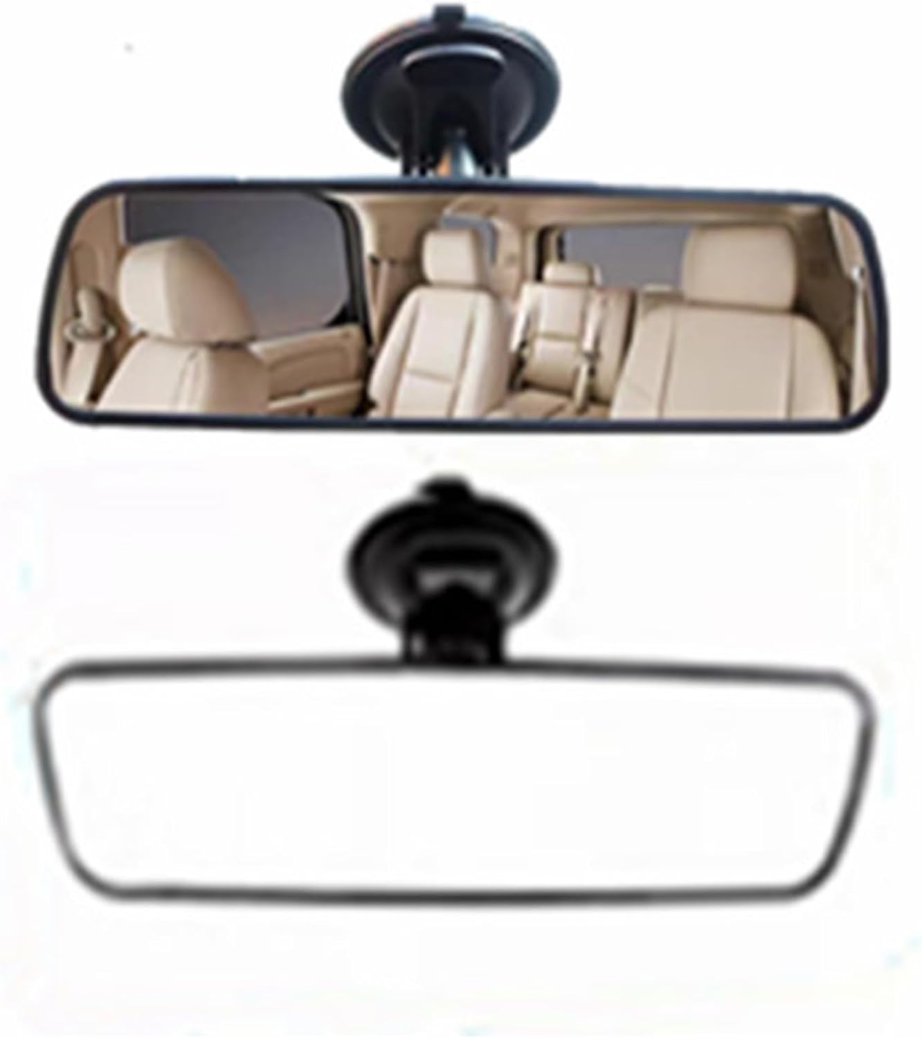 clear field of view, General black car and truck rearview mirror, with suction cup rearview mirror.