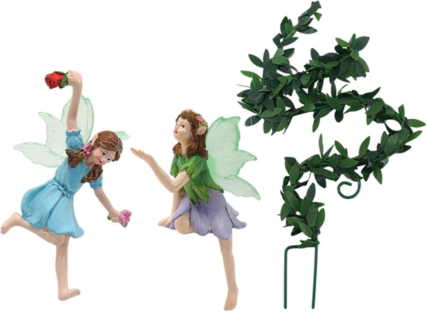 Fairy Garden Fairies | Resin Flower Fairy Ornaments Glowing in the Dark,Collectible Plant Vine Decoration, Miniature Landscape Scene Accessories for Yard, Balcony, Garden