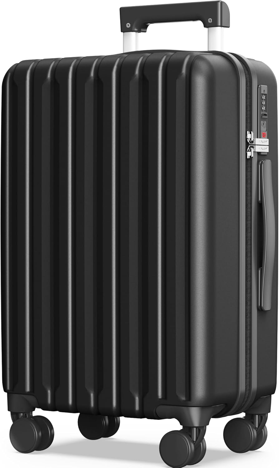 SHOWKOO Suitcase Large 28 Inch Expandable Hard Shell Lightweight Polycarbonate Travel Luggage Durable High Capacity with Wheels TSA Lock, Black