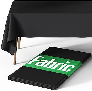 Pureegg Table Cloth - Polyester Table Cloth for Rectangle Table, 60''x84'' Tablecloth, Decorative Tablecloths for Parties, Dinings, Picnics, Washable & Ironable, Black