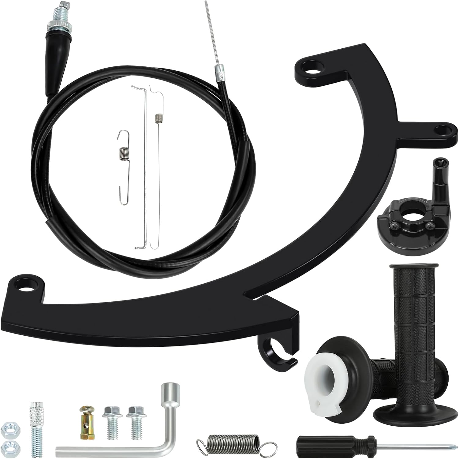 Throttle Control Linkage Bracket with Mini Bike Throttle Kit Compatible with Predator 79cc 98cc 99cc 3.0HP Engine Coleman CT100U CC100X Massimo MB100 Minibike Powersports Parts 7/8 Handle Grip