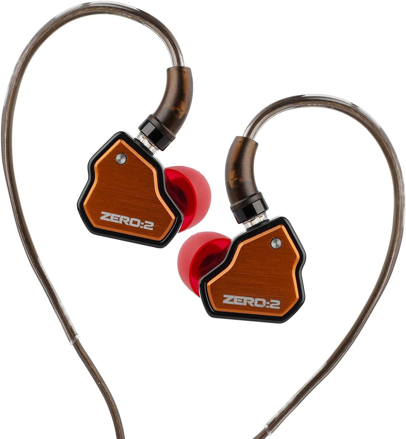 7Hz x Crinacle Zero:2 in Ear Monitor, Updated 10mm Dynamic Driver IEM Earphones, HiFi Wired Earbuds, with OFC IEM Cable for Gaming & Music Audiophiles (No Mic 3.5mm, Orange)