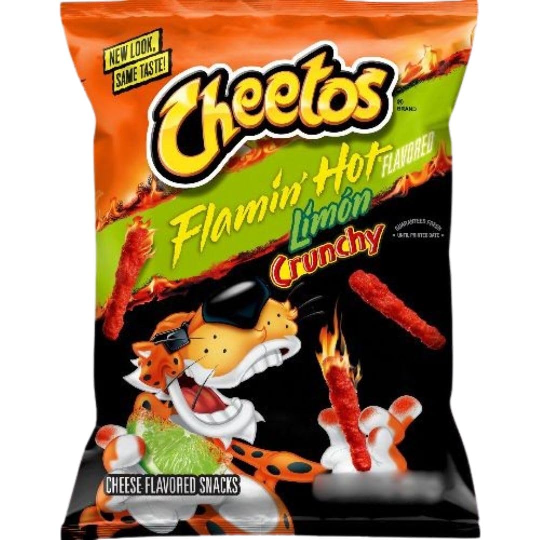 The Snack Store Bundle Cheetos Crunchy Flamin' Hot Limon, Pack of 8 (3.25 oz Bags)