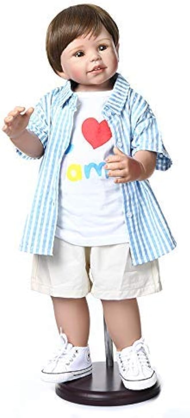Pinky Reborn 28inch Reborn Toddler Dolls Boy Huge Baby Full Body Hard Vinyl Handmade Datails Real Realistic Age Dress Masterpiece Doll Model Collectible