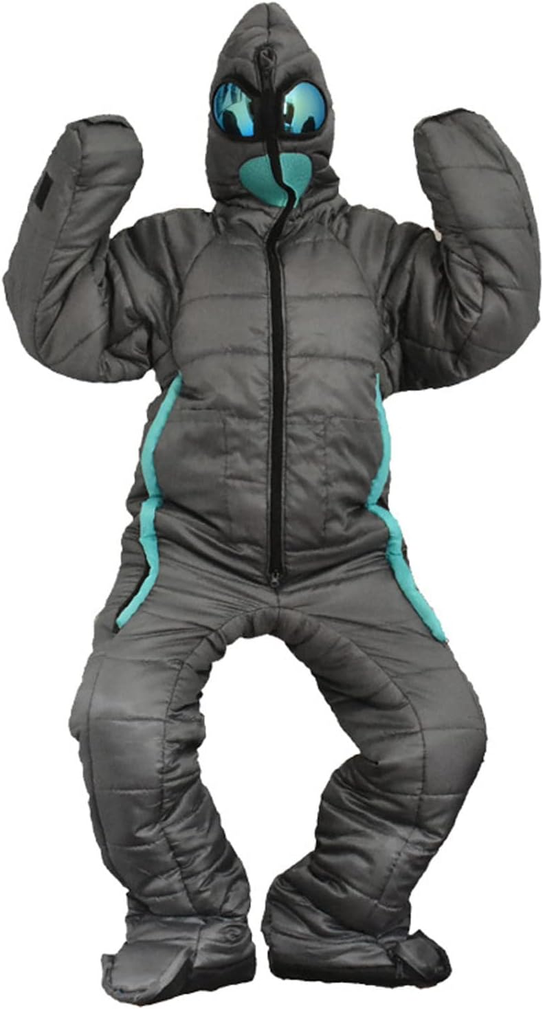 Wearable Sleeping Bag - Adult Full Body Alien Walkable Suit - All Seasons, Comfortable & Warm, Zipper Closure, Polyester & Cotton, 150-160cm Height