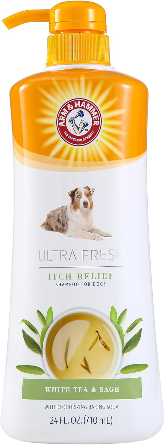 Arm & Hammer for Pets Ultra Fresh Itch Relief Shampoo with Oatmeal & Aloe Value Size with Pump 24oz | Great Smelling Dog Grooming Supplies, Dog Bathing Supplies, Dog Wash, Puppy Shampoo, Pet Shampoo