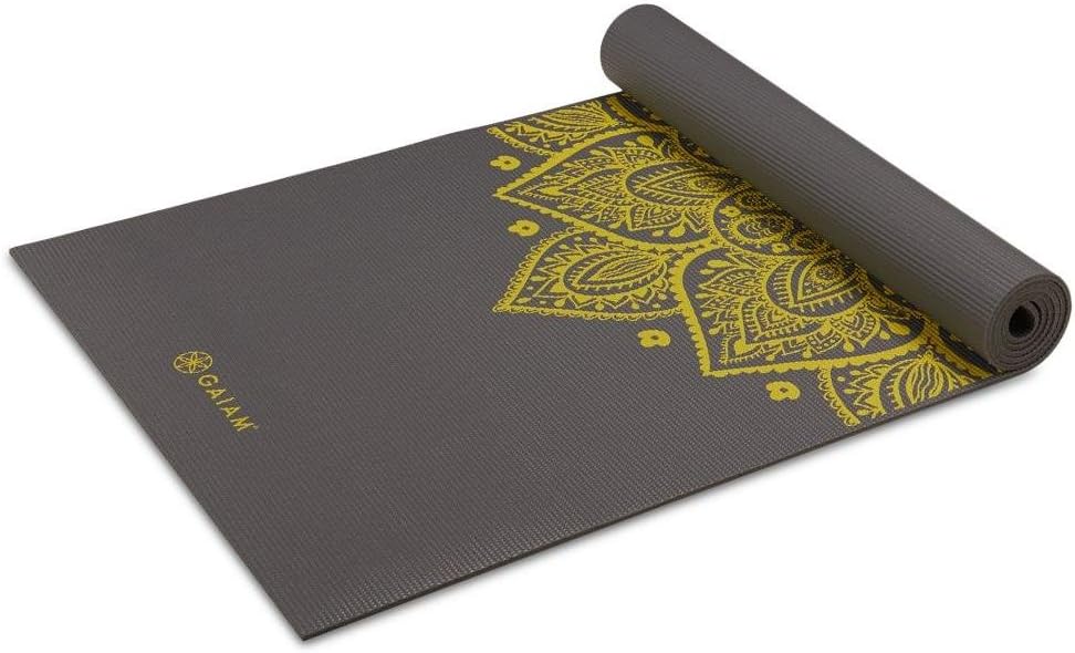 Gaiam Premium Yoga Mat, 6mm Thick Print Mat