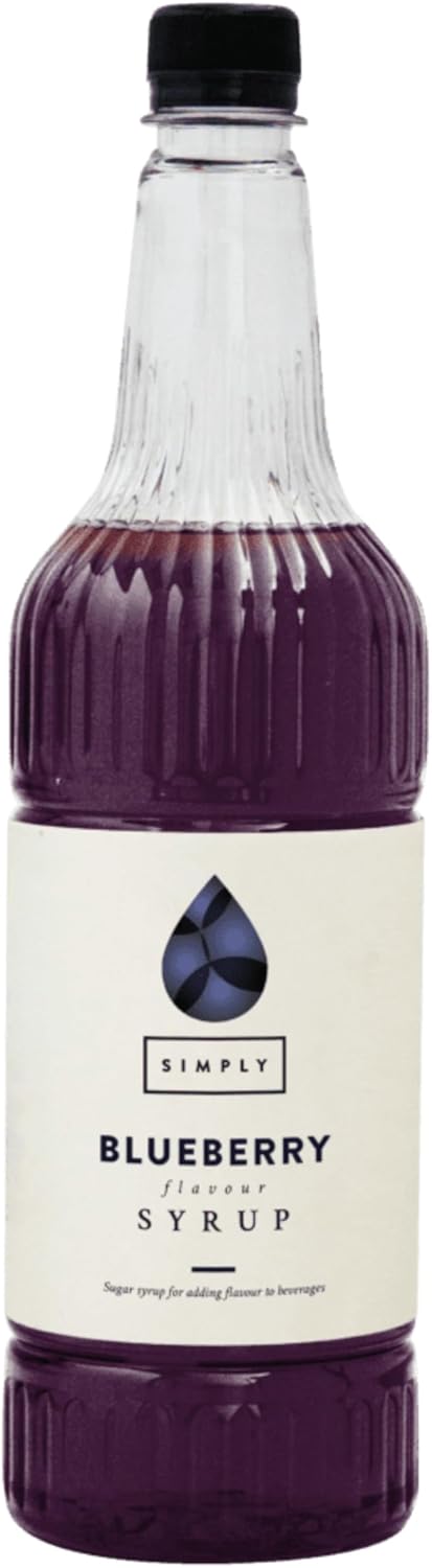 Simply Blueberry Syrup, Vegan & Nut Free Flavoured Syrup for Coffee, Cocktails & Baking (1 Litre)