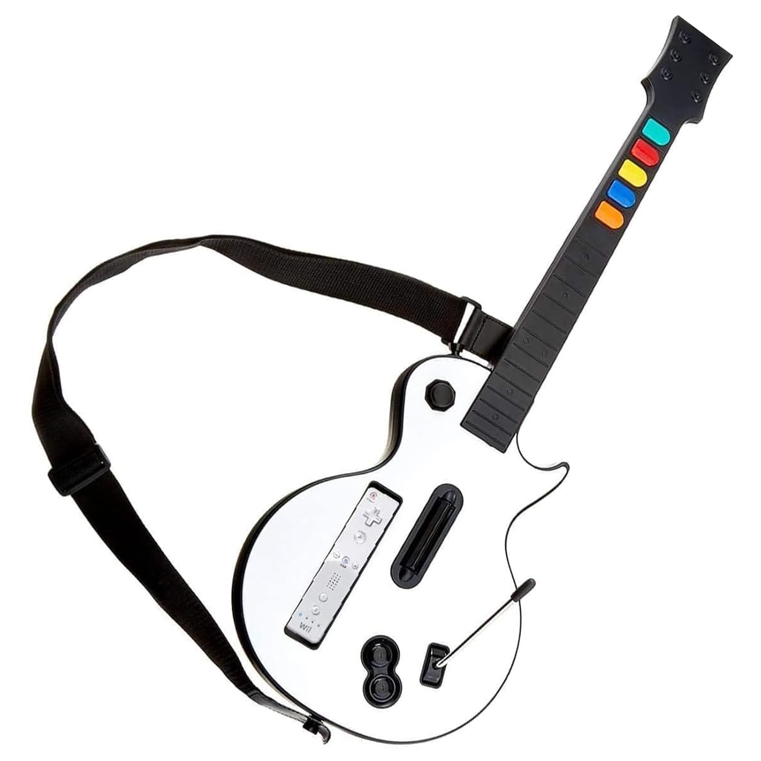 NBCP Wireless Guitar Controller for Nintendo Wii – Compatible with Guitar Hero and Rock Band 2 & 3 (Excludes Rock Band 1) – White