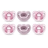 NUK Comfy Pacifiers, 0-6 Months, 6 Count (Pack of 1)