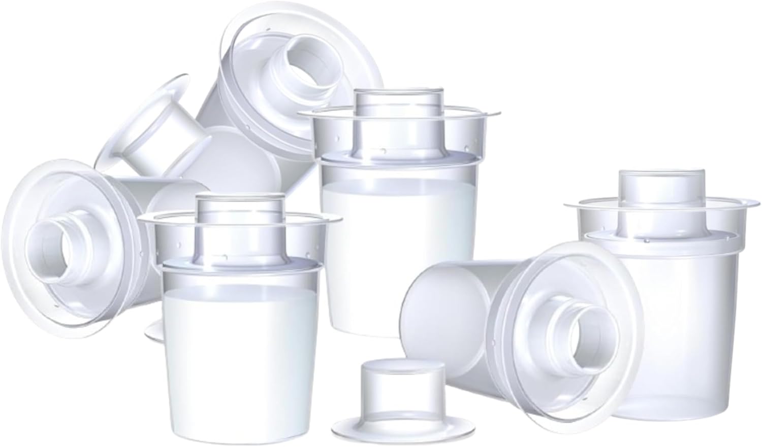 Nuby Baby Milk Powder Dispensers - Easy to Pour |Travel Ready | Compatible with Most Bottles, Including RapidCool (Pack of 6)