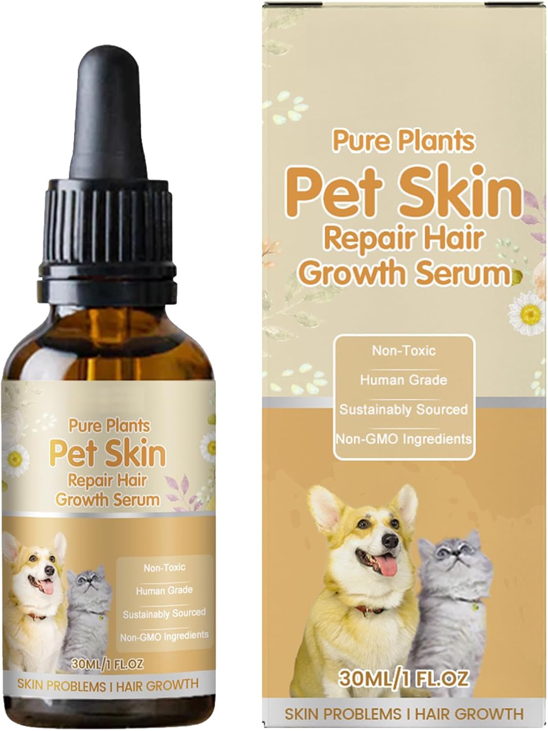 GNAUMORE Pet Skin Repair,Pet Skin Essence,30ml Pet Hair Control Essence,Promote Pet Hair Growth,30ml Pet Skin Repair,Pet Supplies Essence,30ml Pet Skin Repair Essence,Pet Skin Care Dog Essence