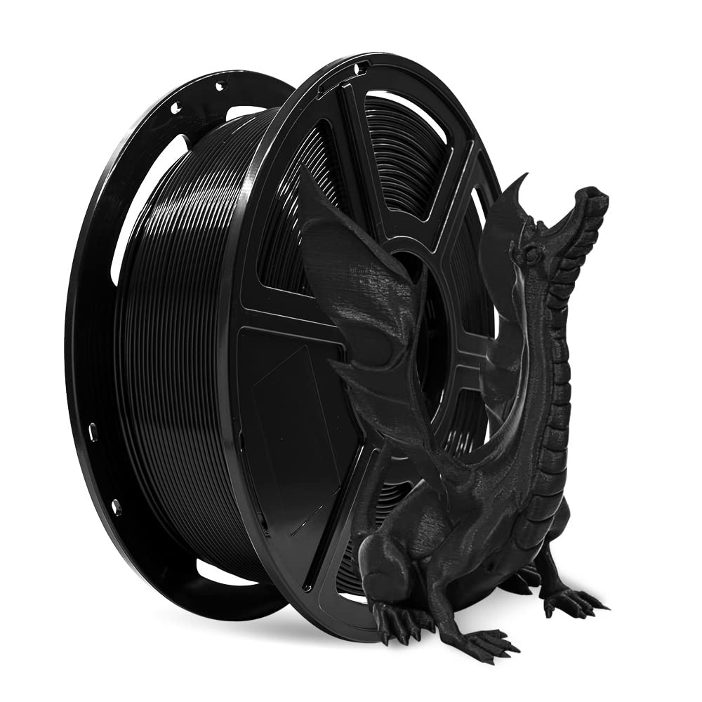 Flashforge PLA 3D Printing Filament 1.75mm 1KG/Roll,1kg Spool (2.2lbs), Dimensional Accuracy +/- 0.02mm, Fit Most FDM Printer (Black)