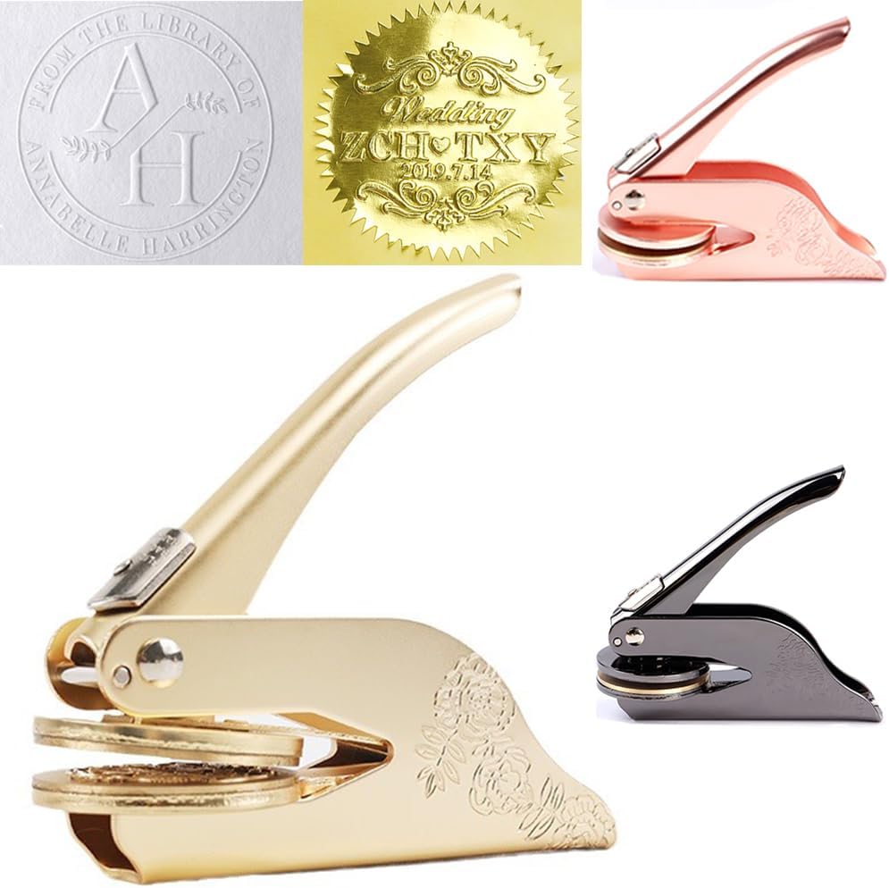Book Embosser Personalised, Custom Embosser from The Library of Stamp Customised Stamp for Wedding Invitation, Notary Seal Labels