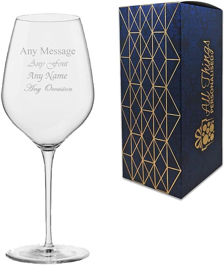 Personalised Engraved 430ml Inalto TRE Sensi Wine Glass, Gift Boxed, Perfect for Any Wine Lover