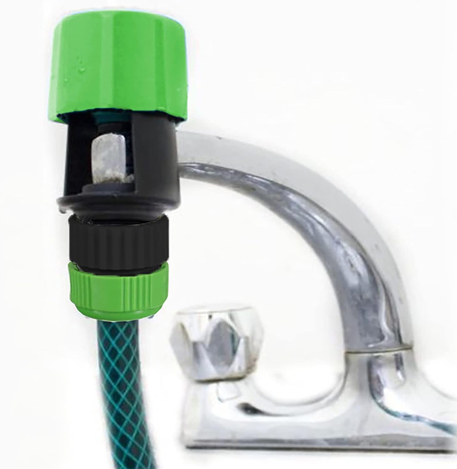 Kitchen Tap Hose Connector Pipe Garden Watering Connector,Hose Mixer Adaptor for Indoor Outdoor,1Pcs x Green
